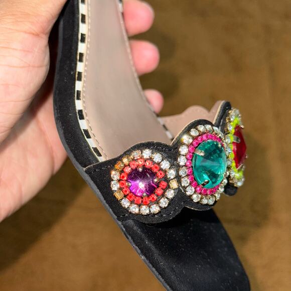 Betsey Johnson Gabie Jewel Embellished Block Heel Sandals – Size 8M - Picture 7 of 10